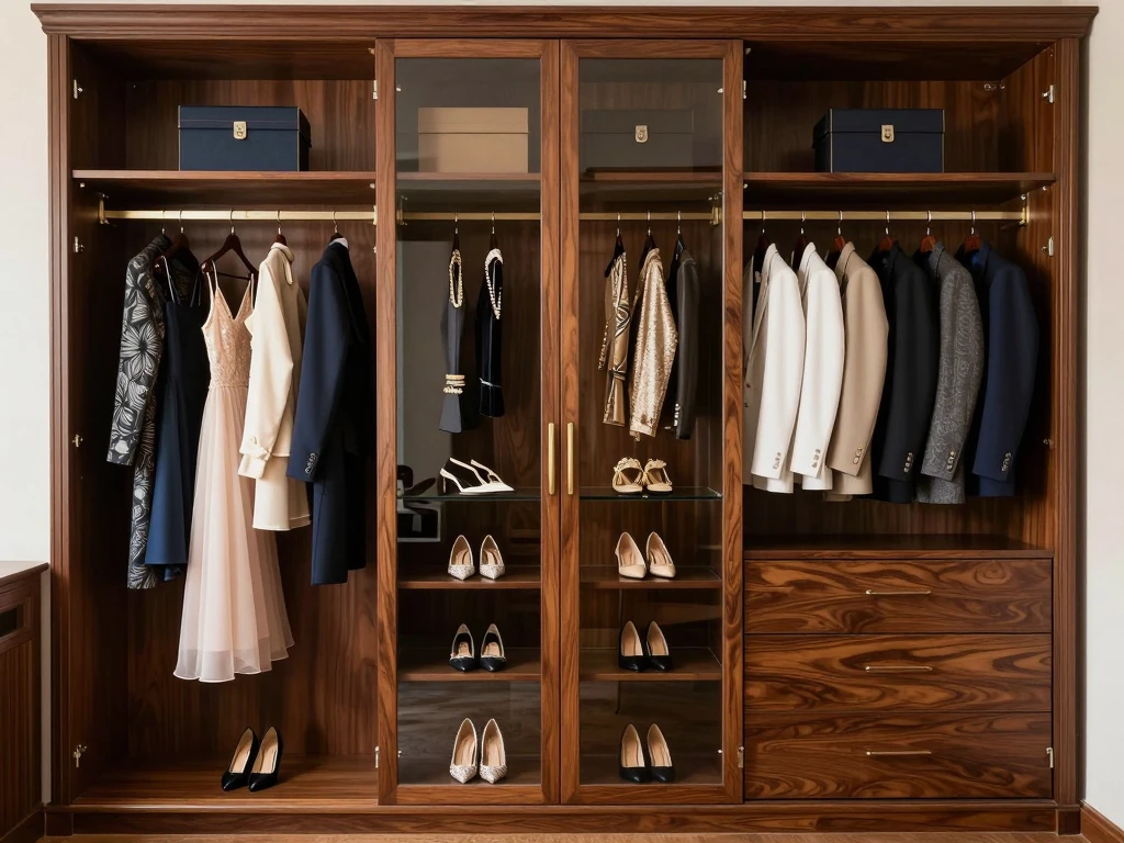 Luxe garderobe met stijlvolle kleding